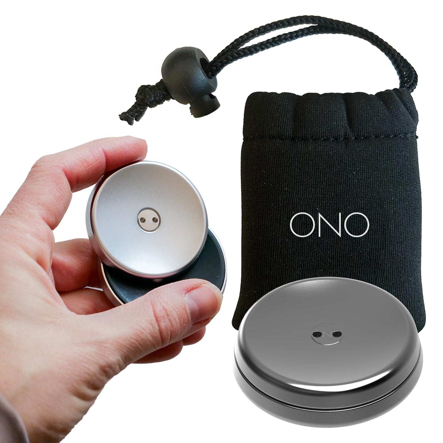ONO Slider - Handheld Fidget Toy for Adults | Help Relieve Stress, Anxiety, Tension | Promotes Focus, Clarity | Compact, Portable Design (Natural - Stainless Steel)