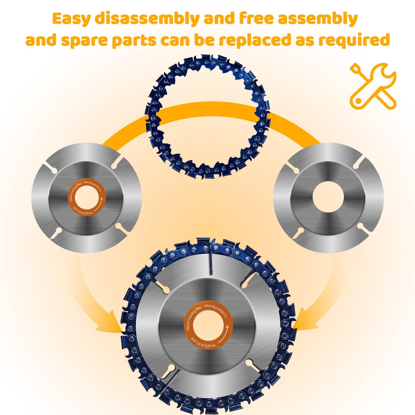 13PCS Wood Carving Disc Set for 4" or 4 1/2" Angle Grinder, Stump Tool Grinder Disc Wheel Attachments for Woodworking, Stump Grinding Tools for Wood Cutting Shaping Carving Sanding and Polishing