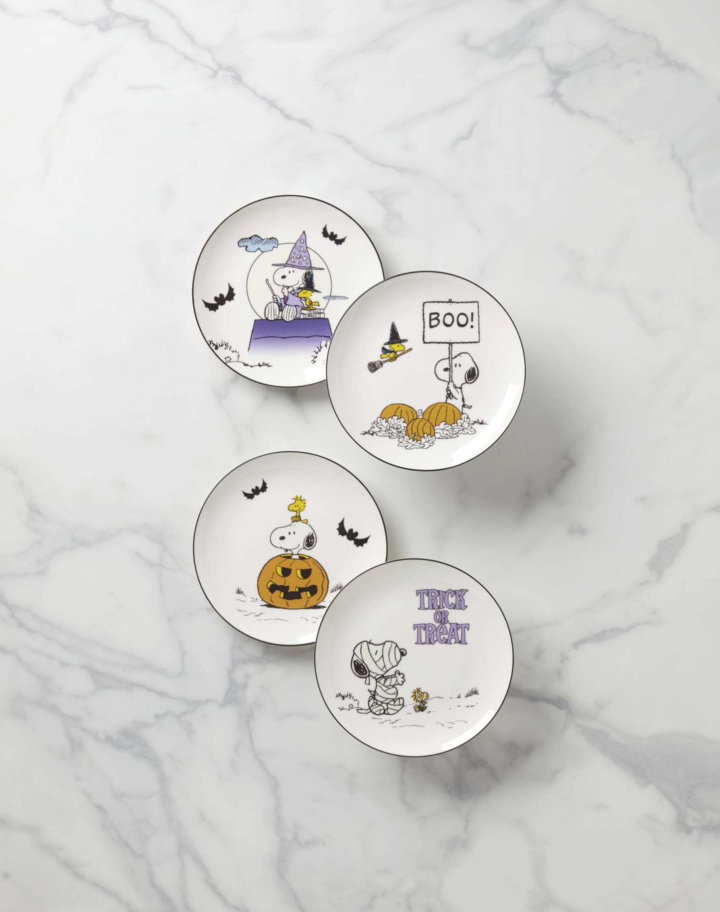 Lenox 896688 The Great Pumpkin Accent Plates, Set of 4, Assorted, Halloween