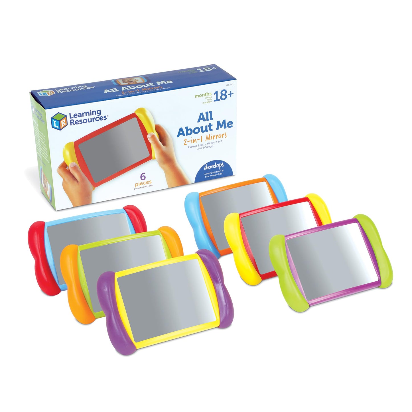 Learning Resources All About Me 2-in-1 Mirrors, Set of 6 - Feelings Mirror for Kids, Social Emotional Toys, Toddler Emotional Regulation Tools, Classroom Mirrors for Kids, Calm Down Corner Supplies