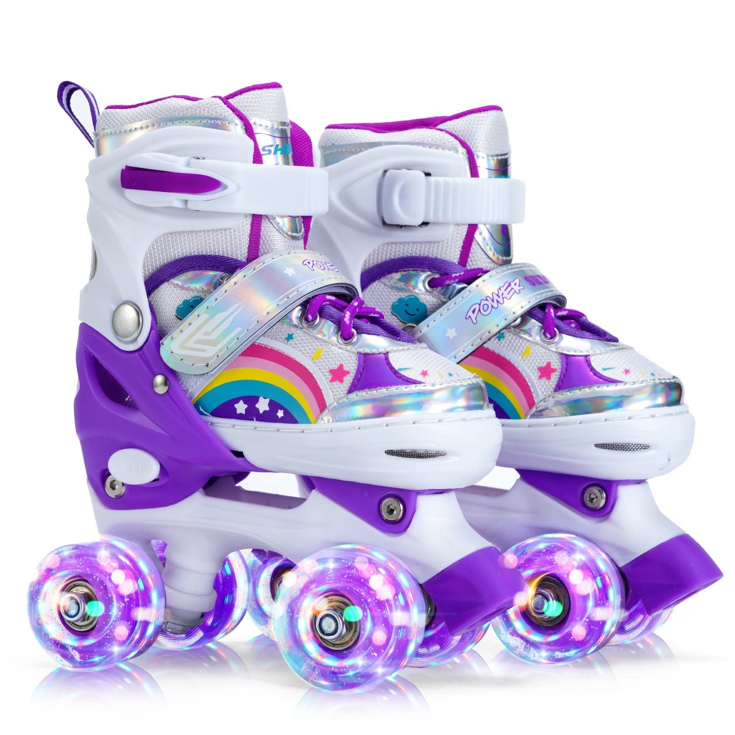 SHDSL Girls Roller Skates for Kids Beginners, Adjustable Roller Skates with All Light Up Wheels, Roller Skate for Girls Shine Fun Illuminating Roller Skate for Boys Beginners patines para niñas