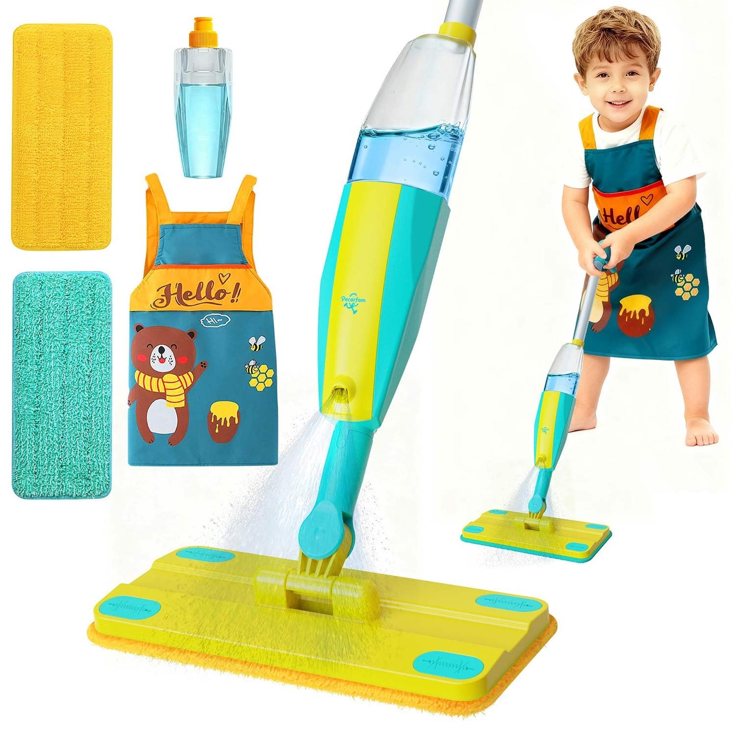Kids Spray Mop,Toddlers Cleaning Play Sets with Real Water Sprayer,Includes Versatile A,Pretend Play Sets,Toddler Kids Cleaning Toy Set,Montessori Cleaning Set,Gifts for Boys Girls