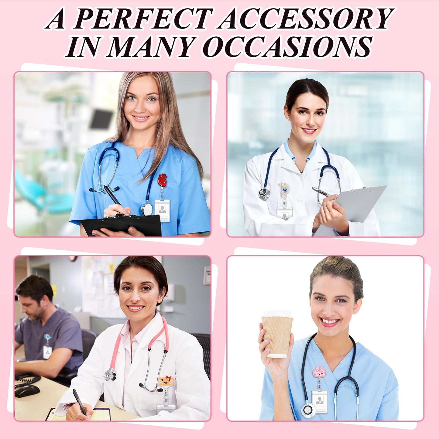 Henoyso 60 Pcs CNA Week Gifts Bulk 2026 for Women, Employee Nursing Appreciation Gifts Bulk, Retractable Badge Reel Nurse Keychain for Nursing Student Doctor Medical Graduation Party(Vibrant)