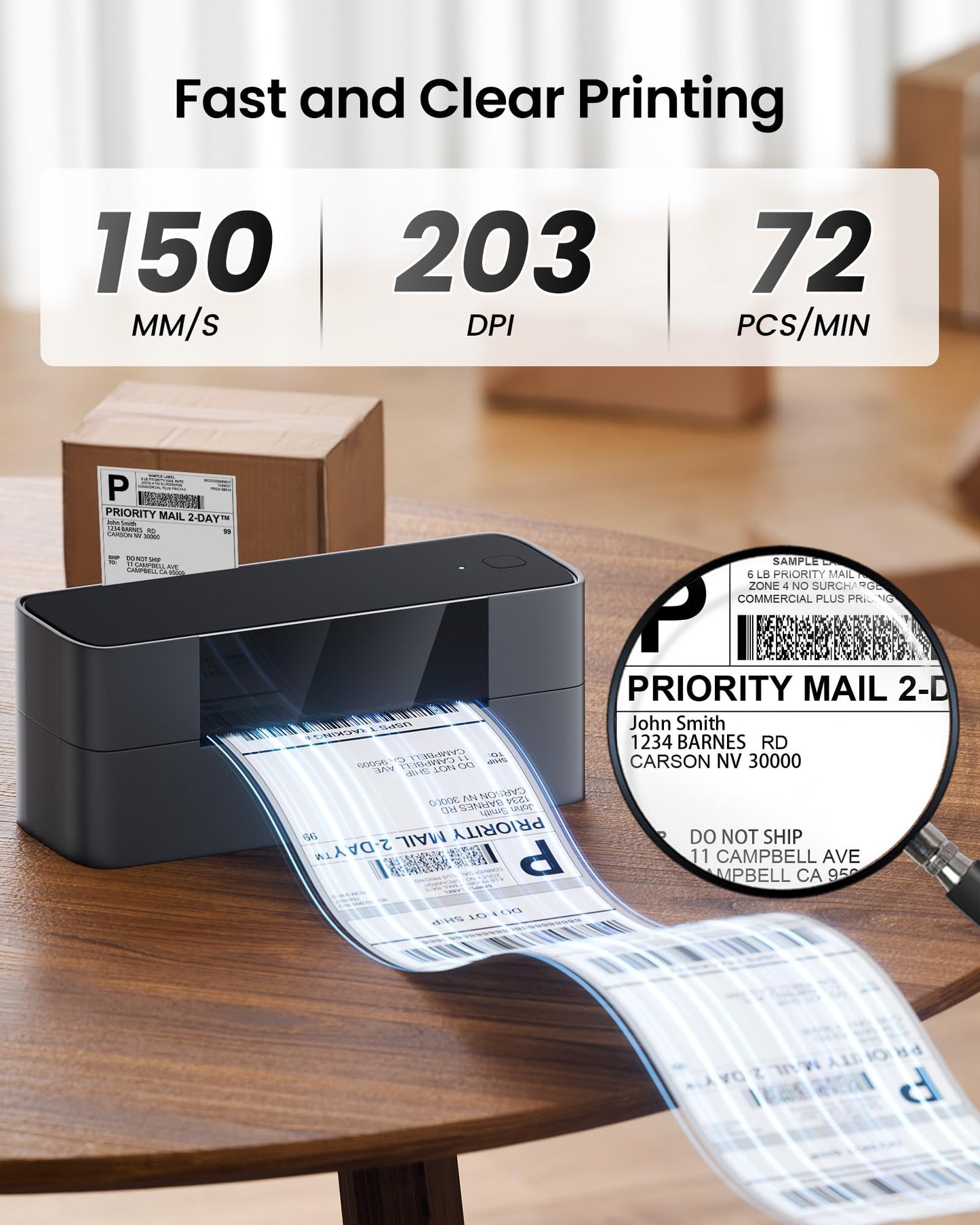 Itari Bluetooth Thermal Shipping Label Printer, 245-BT Wireless Label Printer 4x6, Desktop Label Printers for Small Business & Shipping Packages, Support iOS, Android, Windows, Amazon, Shopify, USPS