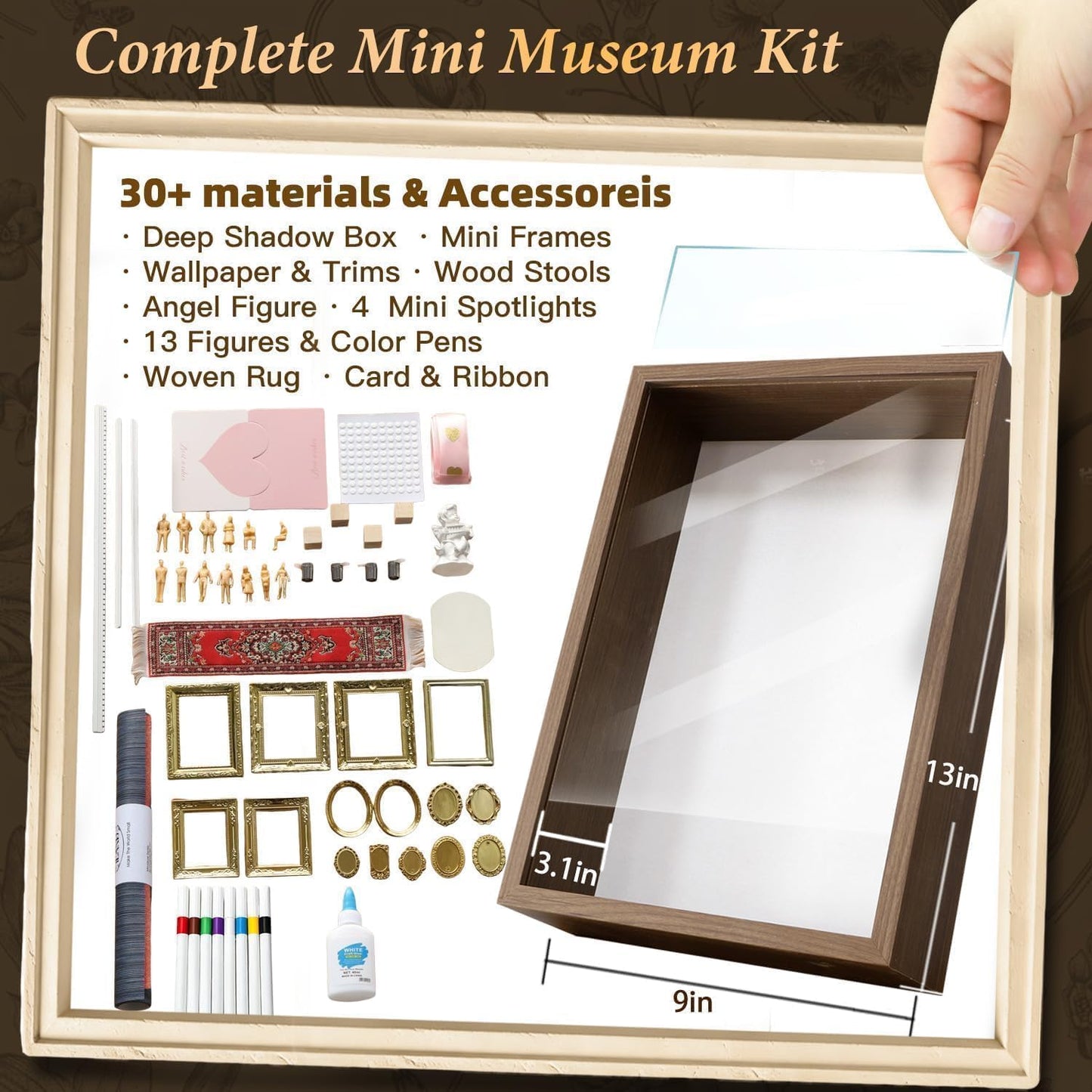 Microland Mini Museum Memory Box Small Picture Frame Shadow Box, Romantic for Her, Warm Pet Memorial Gifts, Personalized Present for Wedding, Birthday, Mother, Graduation, Christmas