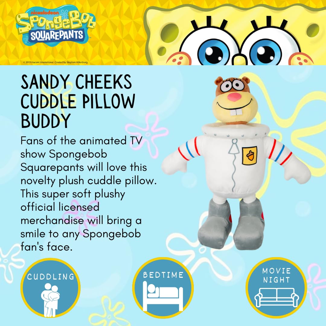 Franco Bedding Super Soft Plush Decorative Throw Cuddle Pillow, Standard, Spongebob Squarepant-Sandy Cheeks