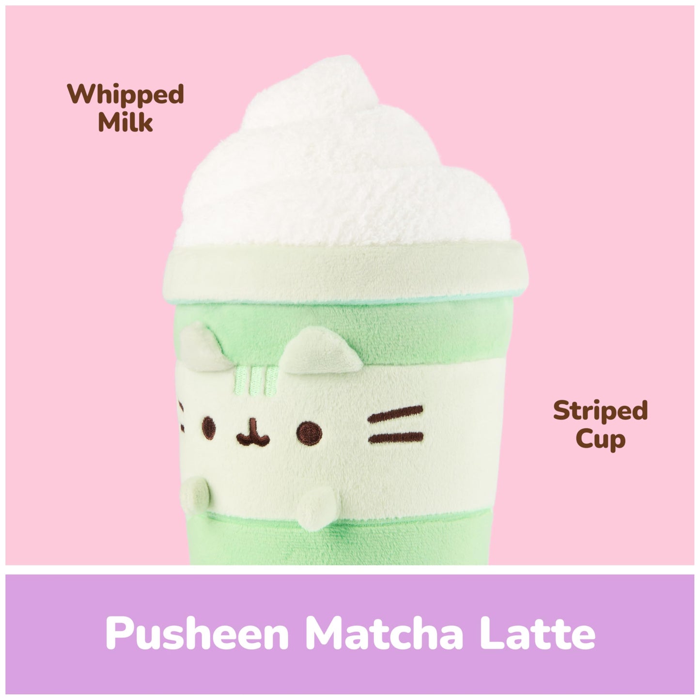 GUND Pusheen Sips Matcha Latte Plush, Matcha Tea, Toy Dessert Food Stuffed Animal for Ages 8 and Up, Green, 9.5”