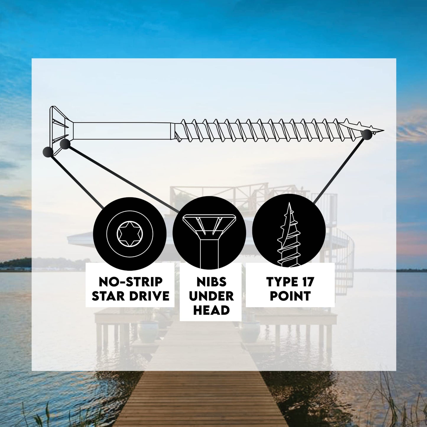 #10 x 2 Inch Stainless Steel Deck Screws 1750 Pieces | T25 Star Torx Drive Flat Head | 304 Grade Stainless Steel Wood Screws | Stainless Steel Screws by Allen's Trading Co. Eagle Claw Fasteners