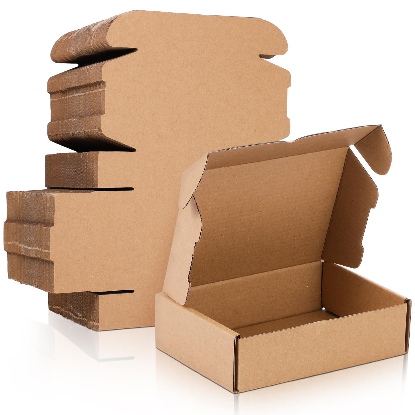 Qilery 100 Pcs 5.91 x 3.94 x 1.57 Inches Shipping Boxes Cardboard Gift Corrugated Cardboard Brown Boxes Mailer Packaging for Mailing Small Business Present