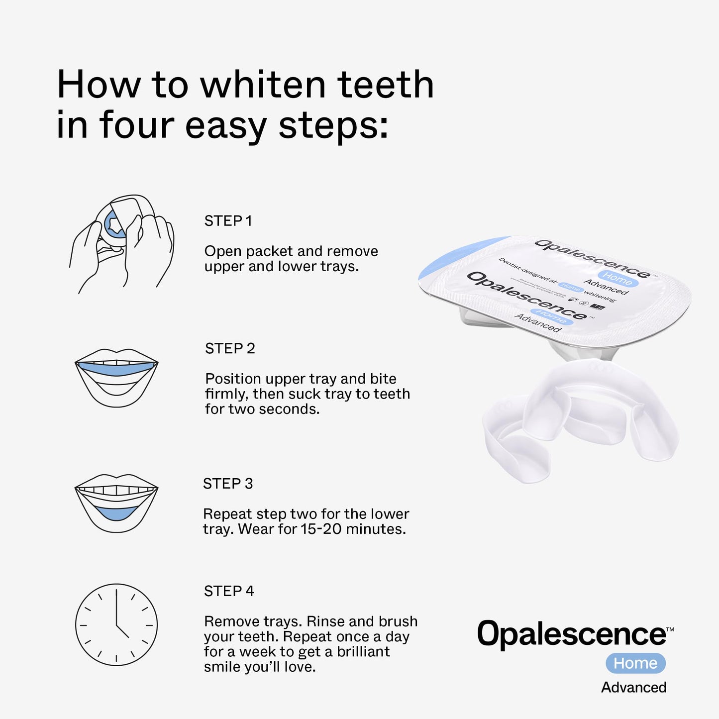 Opalescence Home Advance Gel Prefilled Teeth Whitening Trays 15% – (10 Treatments) Hydrogen Peroxide PF Teeth Whitening Kit – Enhanced Opalescence GO Trays 5822-T