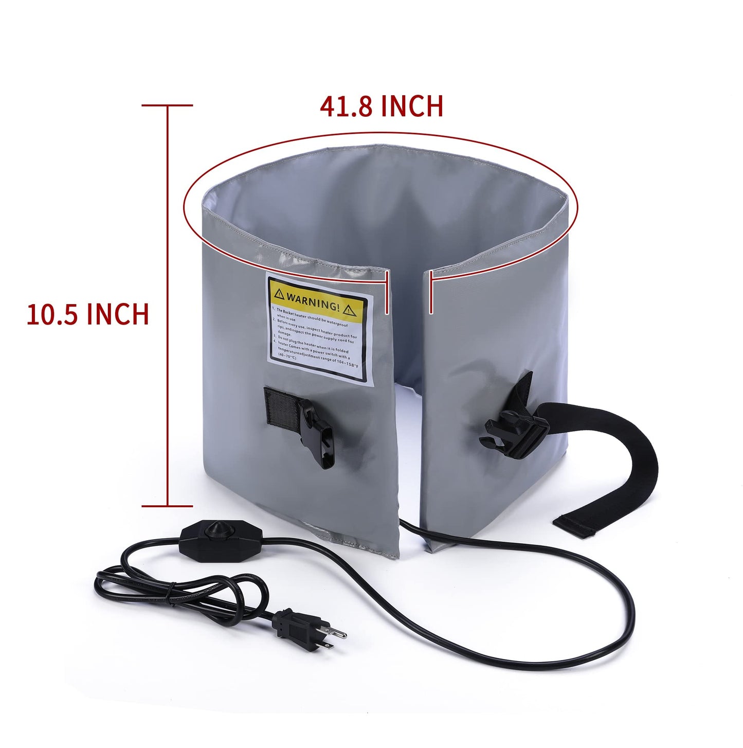 H&G lifestyles Insulated Pail Band Heater 5-Gallon Propane Tank Heater Blanket Drum Honey Heater 100 Watt 120 Volt Grease Keg Heater Temperature Adjustment