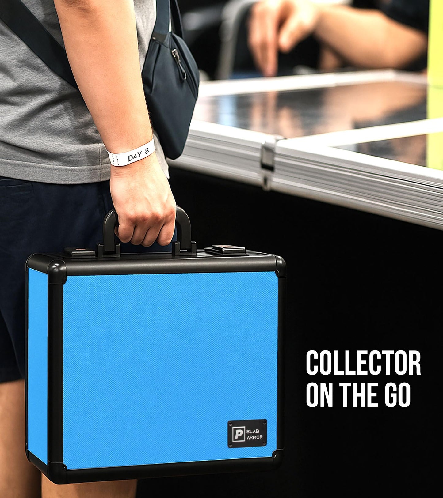 SLAB ARMOR FUSION 4 Row Graded Card Storage Box PSA Card Slab Case For Graded cards Holds 160+ Slabs Graded Card Case PSA Slab Box Graded Card Storage Sports Baseball Card Collector Gifts (ROYAL BLUE)