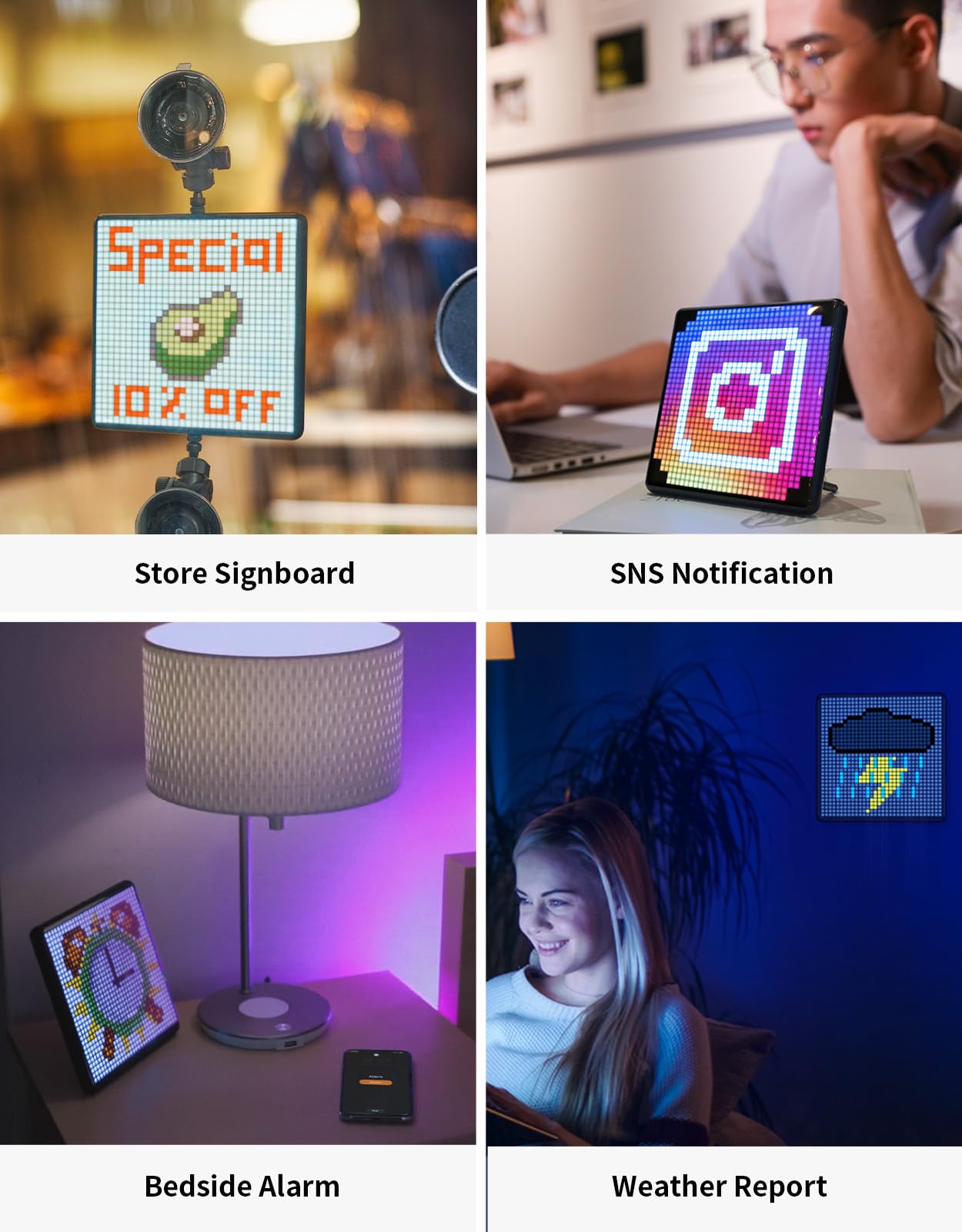 Divoom Pixoo-Max Pixel Display, APP Cellphone Control Display with 32 X 32 Programmable LED Screen for Home Decoration, Business Advertisement