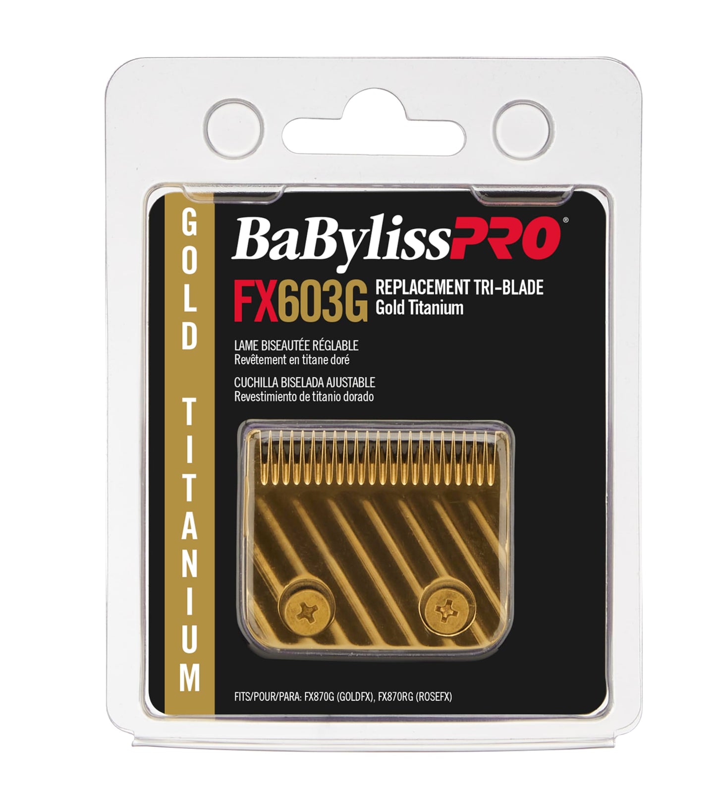 BaBylissPRO Barberology Gold Tri Replacement Blade for Hair Clippers (FX603G)