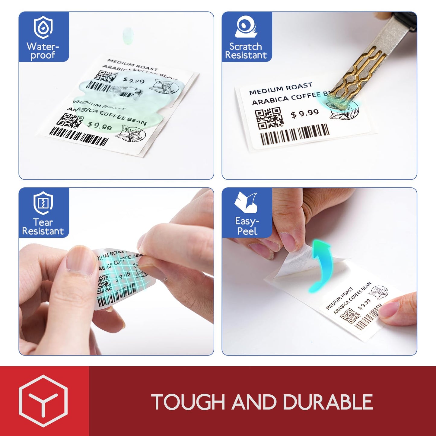 Phomemo [6x90 pcs] Original Labels for M110 M220 M221 M120 M200, 6 Rolls, 1.97''x3.15'' (50x80mm), 90 Label/Roll, Square, White, Also Support Phomemo Shipping Printer for Barcode, Address