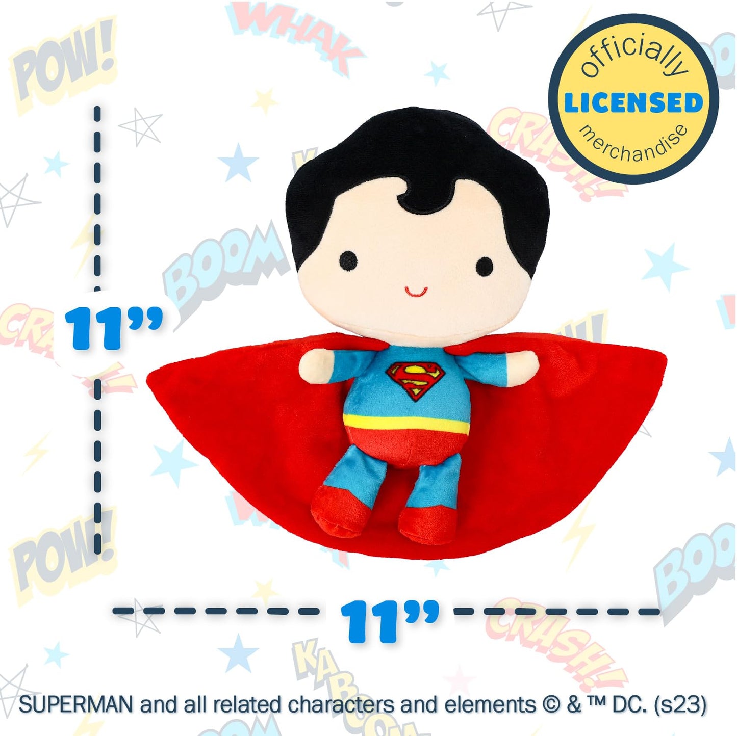 KIDS PREFERRED DC Comics Superman Soft Huggable Weighted Stuffed Animal Cute Plush Toy for Toddler Boys and Girls, Gift for Kids, Man of Steel 11.5 inches