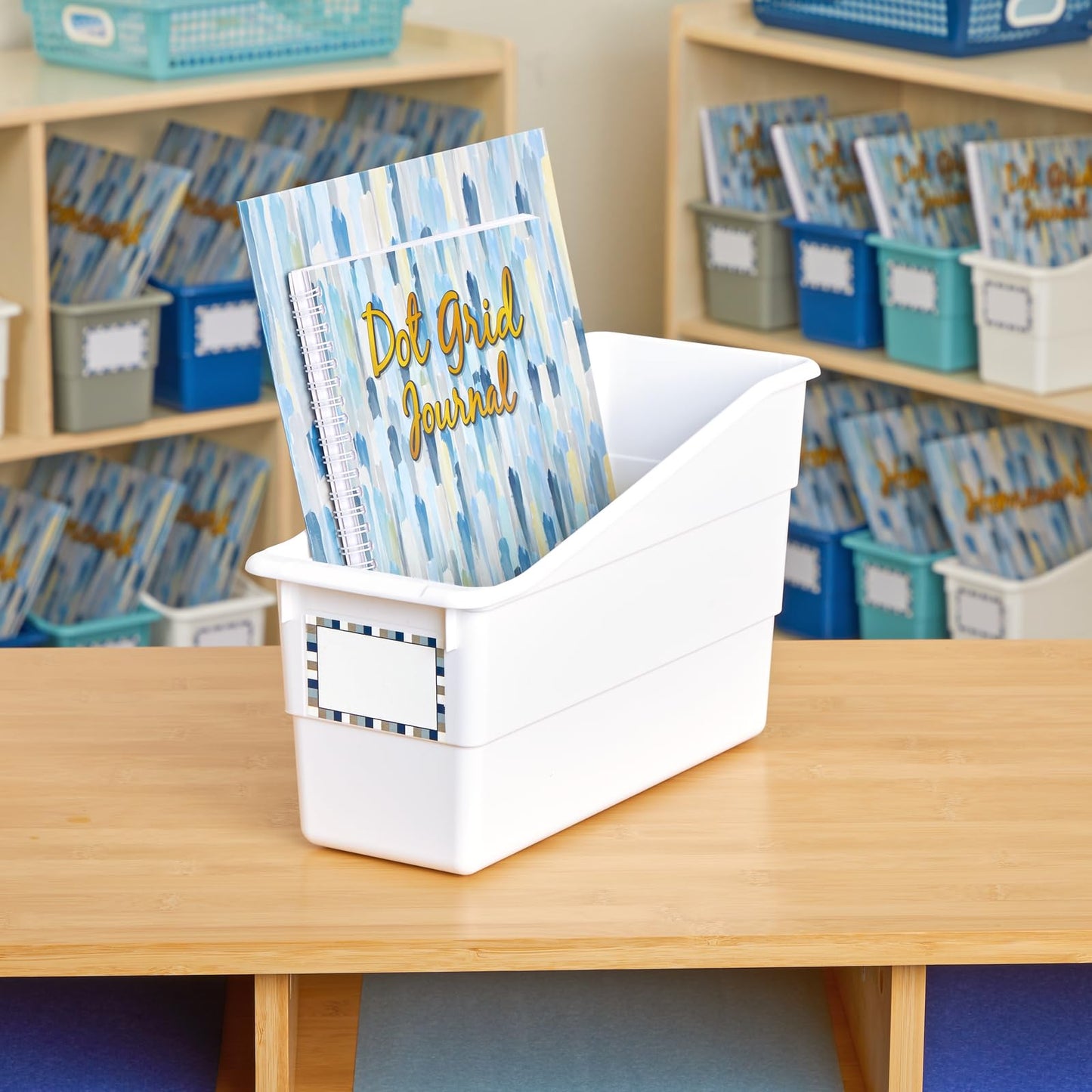 Really Good Stuff Durable Book and Binder Holder - 6pack, White Color, 5 ?" x 12 ?" x 7 ?", Classroom Organization, Storage Solution, Sturdy and Versatile