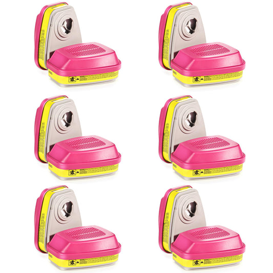 (6 Pair) 60923 Respirator Cartridge Particulate Filter, for 6000, 7000 and FF-400 Series Masks, Effective Filtering Organic Vapors, Acid Gases, Chemical, Dust …