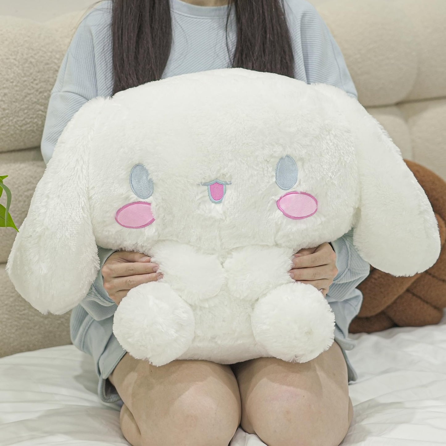 Juju White Kawaii Plush (20 in) - Cute Stuffed Animal Kawaii Plushies - Peluche Big Stuffed Animals Plushie - Peluches Grandes Cute Plushies - Cool Stuff Plush - Plushy (Hpy)