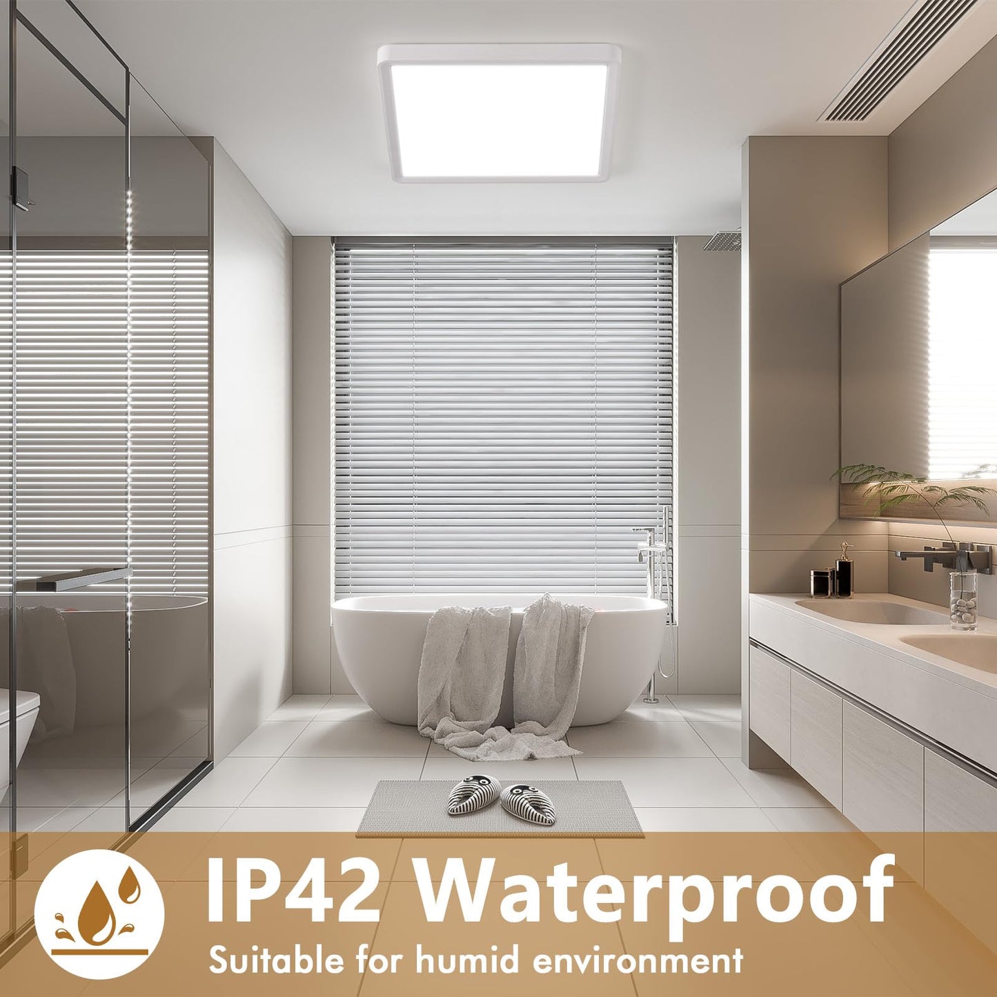 2PK 16 Inch Square LED Flush Mount Ceiling Light, 40W, 4000LM 3000K/4000K/6000K CCT Selectable, White Square LED Flat Panel Ceiling Light Fixture for Bedroom,Kitchen,Living Room
