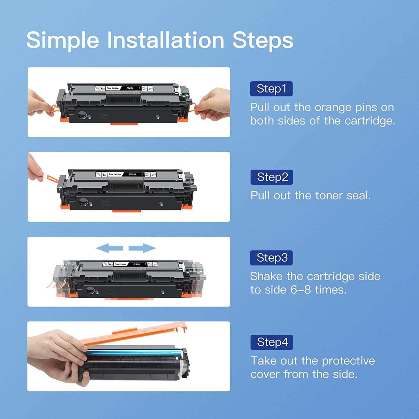 GPC Image Compatible Toner Cartridge Replacement for HP 410A CF410A CF411A CF412A CF413A to use with Color Laserjet Pro MFP M477fdw M477fdn M477fnw Pro M452dn M452nw M452dw Printer Toner (4 Pack)