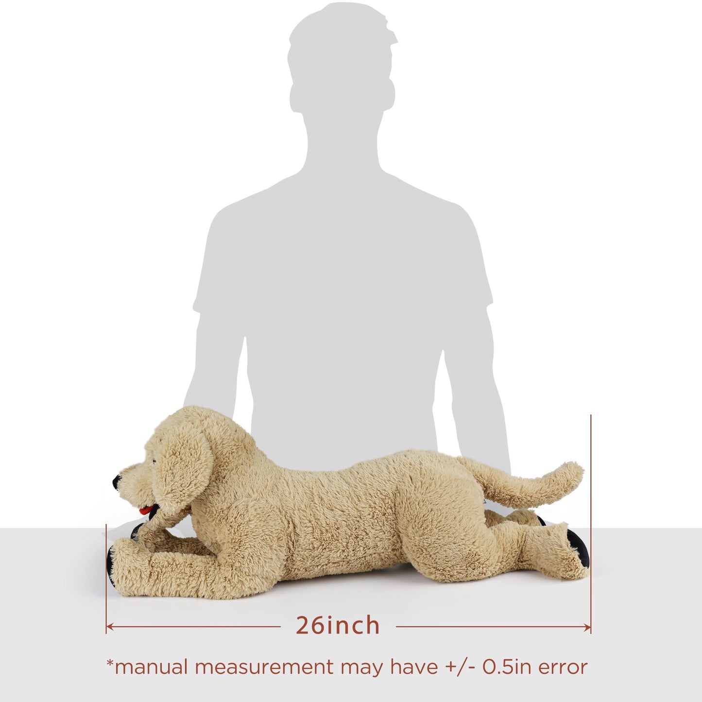 LotFancy 27'' Cuddly Golden Retriever Stuffed Animal, Large Plush Dog Toy, Gifts for Kids, Pets on Birthday Party Favors Thanksgiving Xmas, Beige