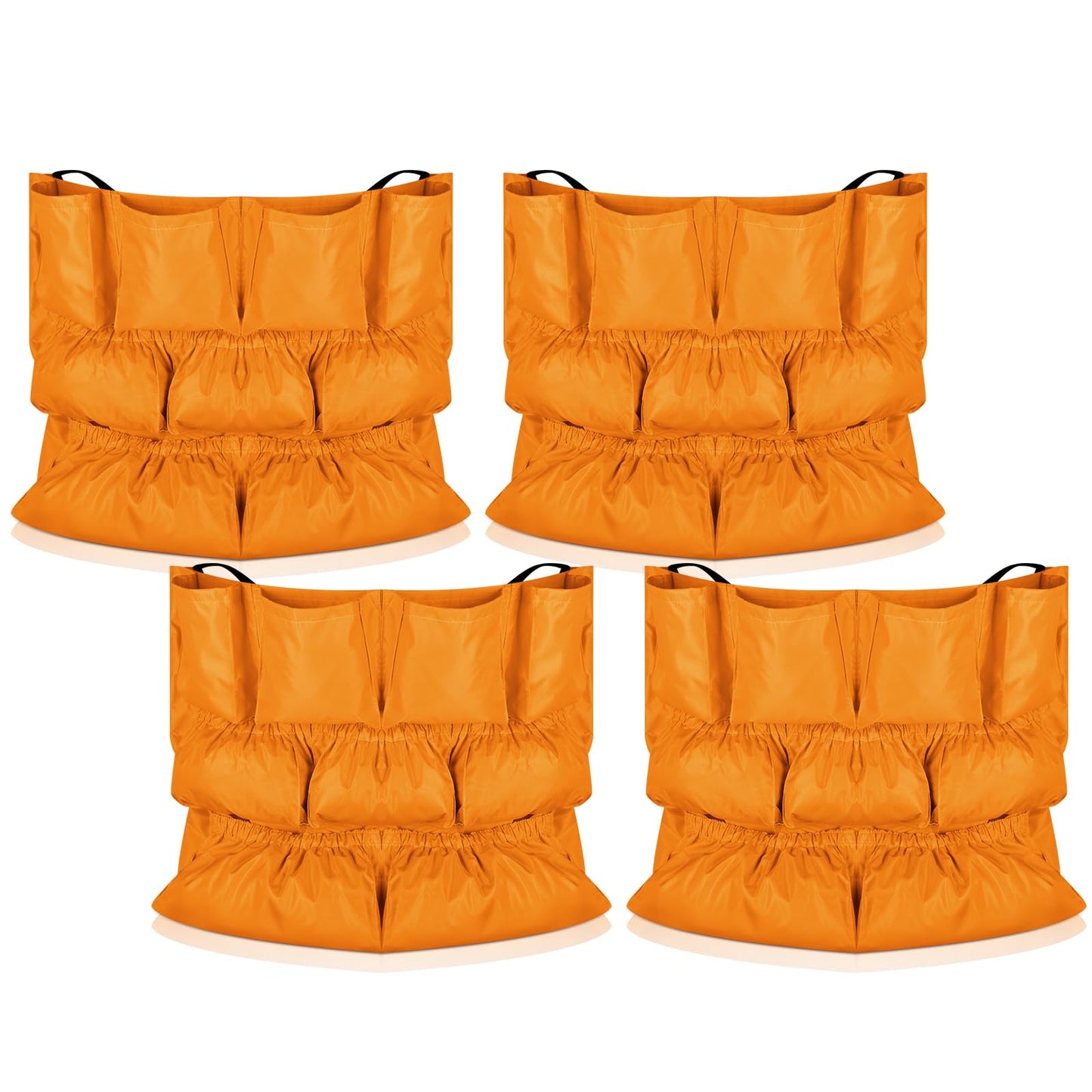 Frienda 4 Pcs Trash Can Caddy Bag Cleaning Caddy Bag for Garbage Bins Trash Holder Cart Garbage Bin Storage Organizer, Fits 32-50 Gallon Can, Janitorial Storage Cleaning Supplies (Yellow)