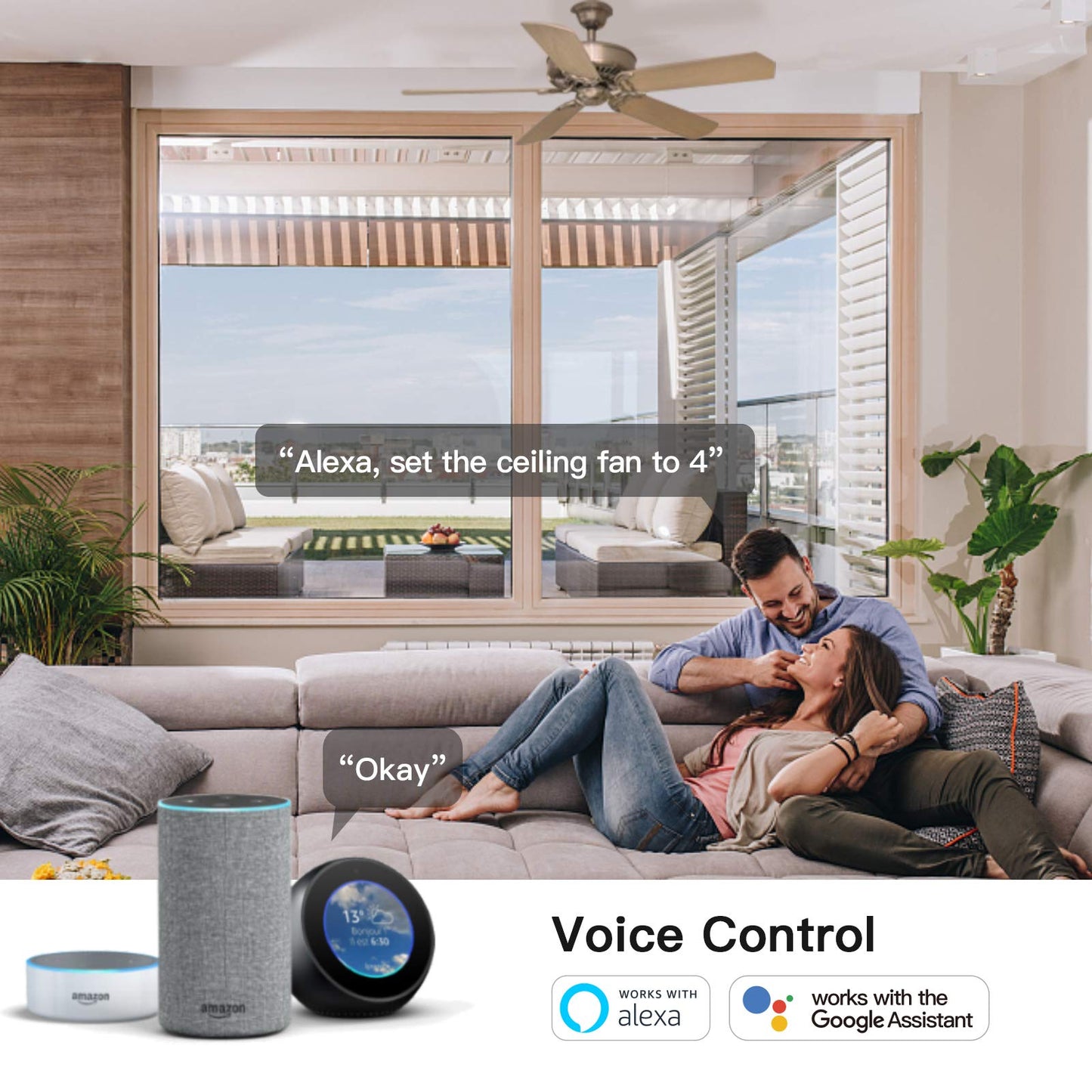 TREATLIFE Smart Ceiling Fan Control 2Pack, 4 Speed Fan Switch for Ceiling Fan, Neutral Wire Required, Compatible with Alexa and Google Assistant, Wall Control, Schedule, No Hub Required