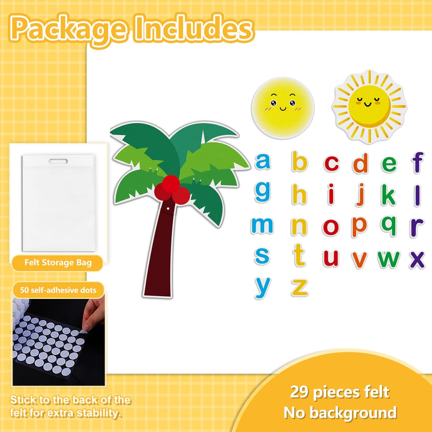 Ai fsem 30 Pcs Chicka Chicka Boom Boom‌ Flannel Board for The Classroom Alphabet Game Board with Letters Speech Therapy Materials Classroom Must Haves
