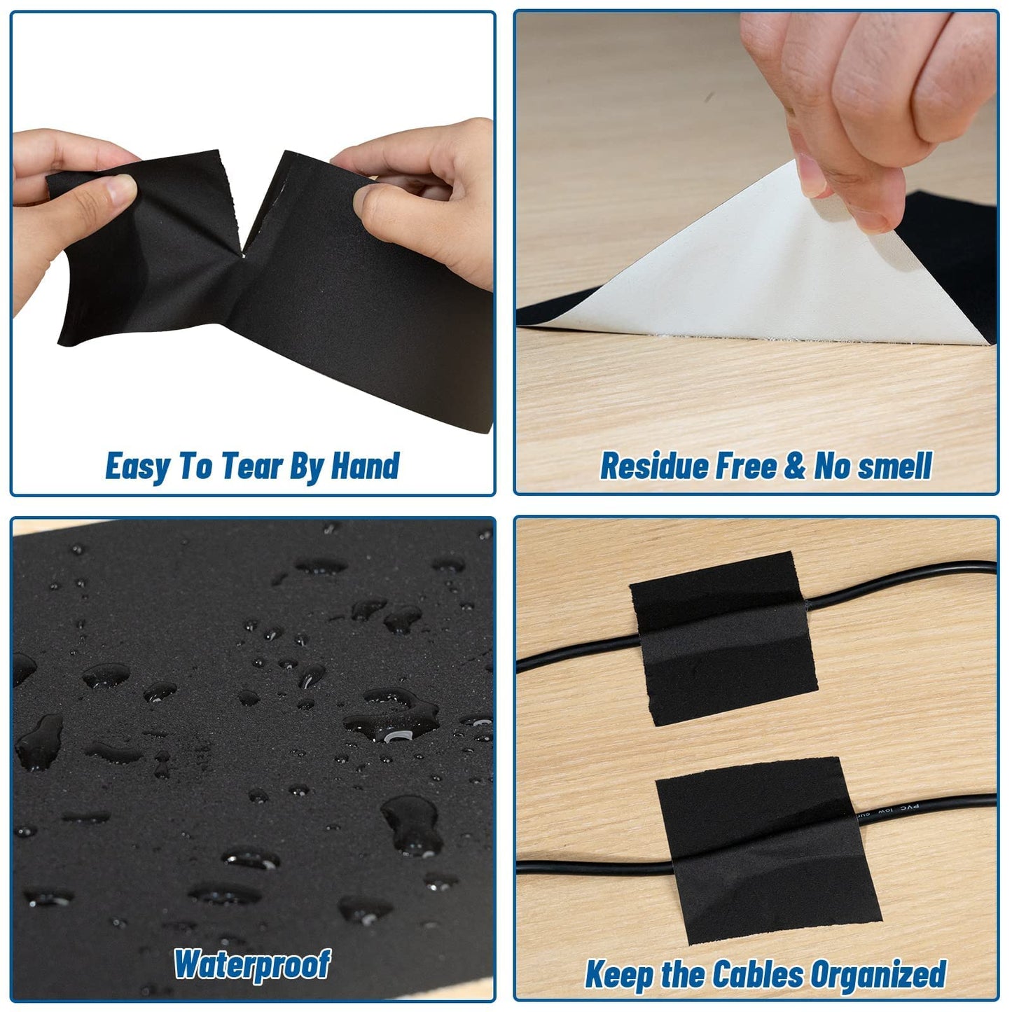 3 Inch Black Gaffers Tape -8 Roll Multi Pack Bulk -60 Yards per Roll - Easy Tear, No residue Non Reflective Gaff Tape -Waterproof Matte Cloth Gaffing Tape for Professional Photography, Filming, Stage