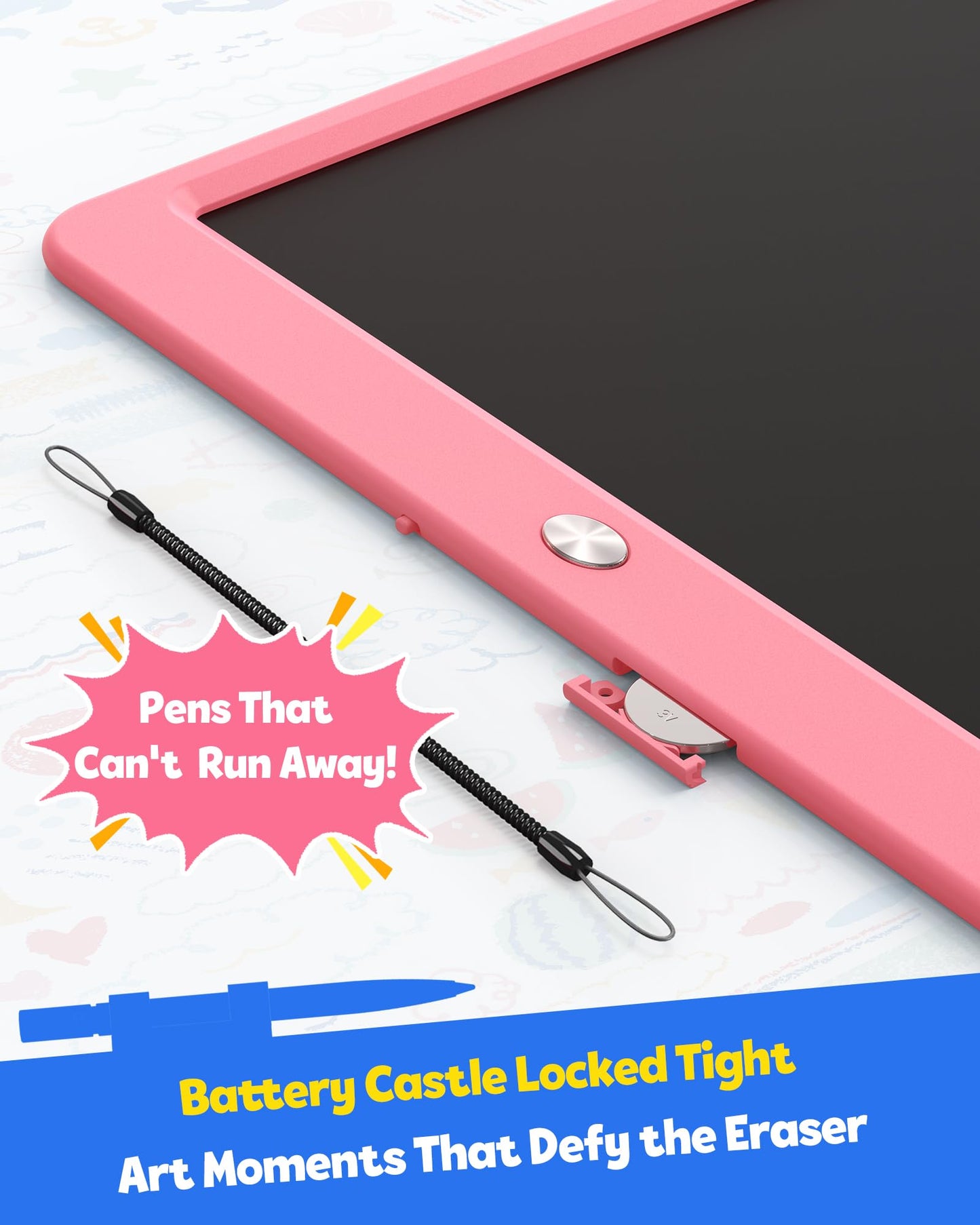 TEKFUN LCD Writing Tablet for Kids Girls Toys, 12 Inch Erasable Drawing Tablet Doodle Board Colorful Doodle Pad, Back to School Supplies Gifts for Toddlers Girls Adults