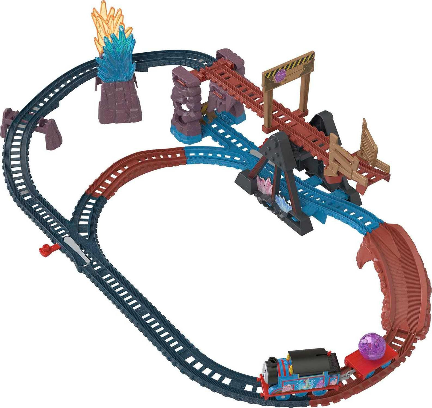 Thomas & Friends Motorized Toy Train Set Crystal Caves Adventure with Thomas, Tipping Bridge & 8 Ft of Track for Kids Ages 3+ Years