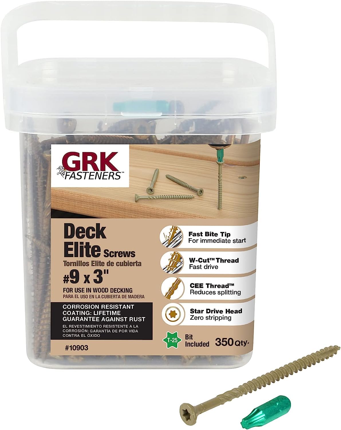 GRK 10903#9 X 3 Deck Elite Screws 350 Count