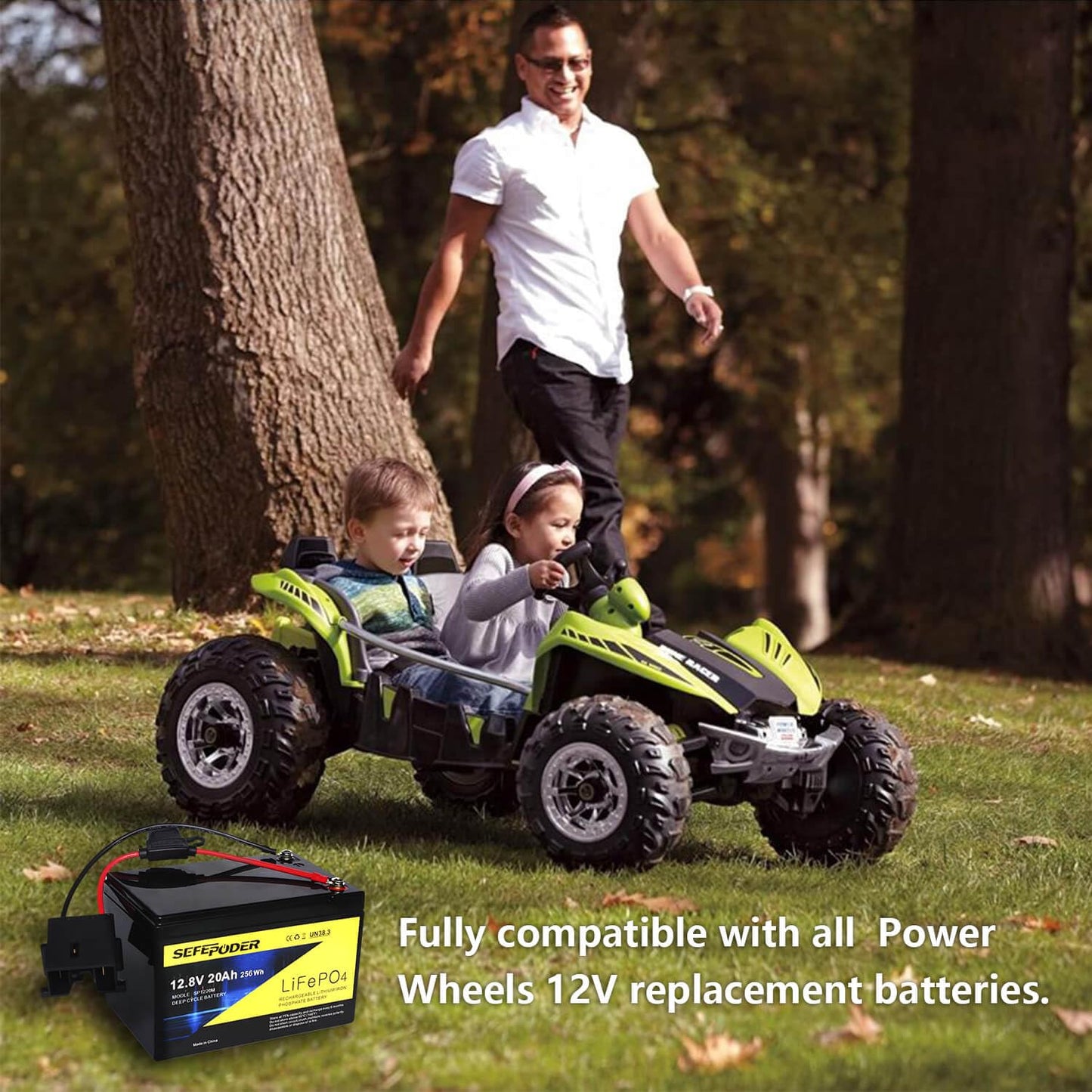 SEFEPODER Replacement Battery Compatible with Fisher Price Power Wheels 12 Volt Battery,12V 20Ah Lifepo4 Lithium Ion Rechargeable Battery for Power Wheels Ride-On Vehicles