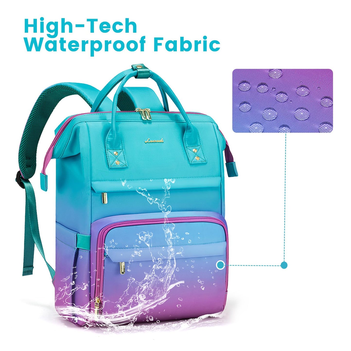 LOVEVOOK Gradient Laptop Backpack for Women,Colorful School College Backpack for 6-18 Teen Girl Boy Daughter Kid,Bookbag Travel Gift Supplies,15.6 Inch Work Computer Bakcpack Laptop Bag,Green-Red