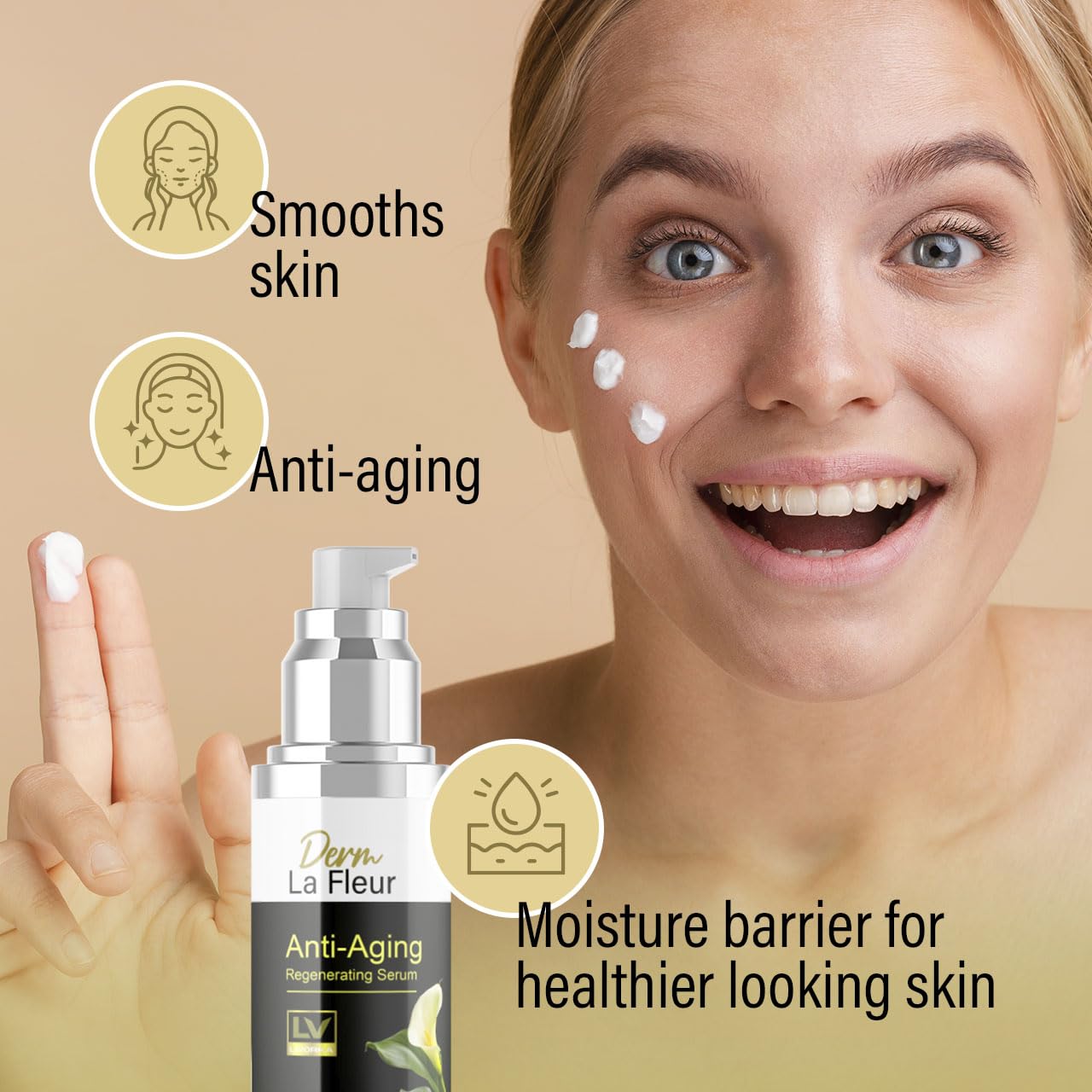 2 Pack - Derm La Fleur Anti- Aging Serum - Derm La Fleur Plus, Derm La Fleur Luxe 2 Bottles Serum For 2 Months, Derma Fleur Moisturizing Skin Conditioner.