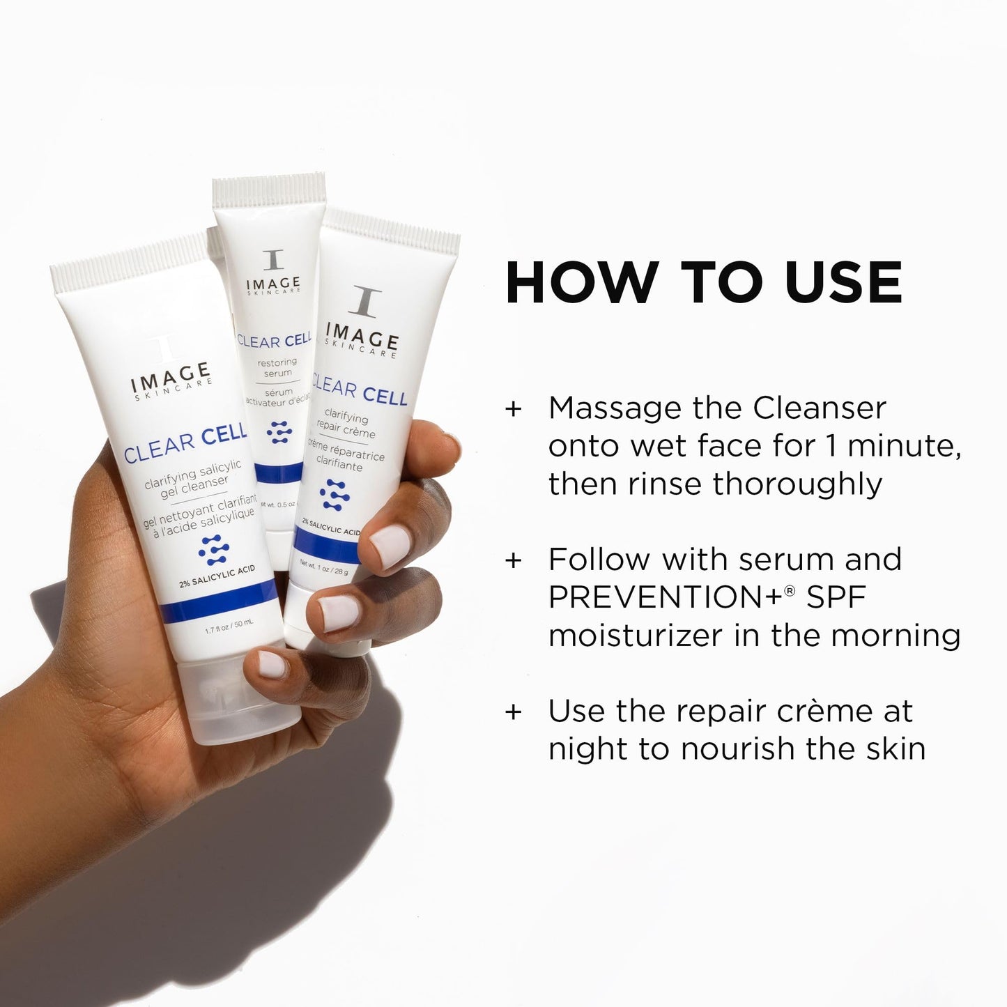 IMAGE Skincare, Clear Cell 3-Step Introductory Regimen Set for Clear Pores and Healthy Looking Skin, Holiday Ltd. Edition, White, 3.2 Ounce
