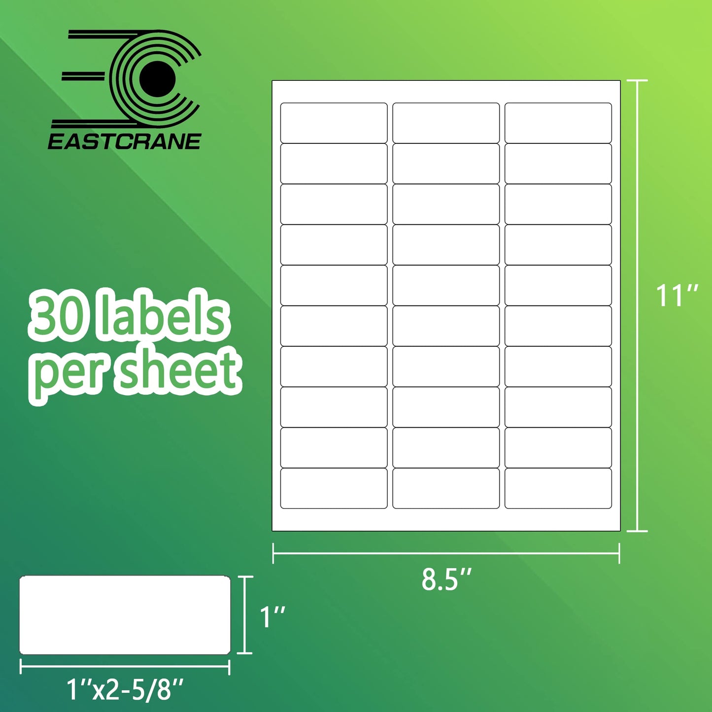 EastCrane 15,000 Printable Mailing Address Labels, White Blank Labels for Laser/Inkjet Printer, Permanent Adhesive