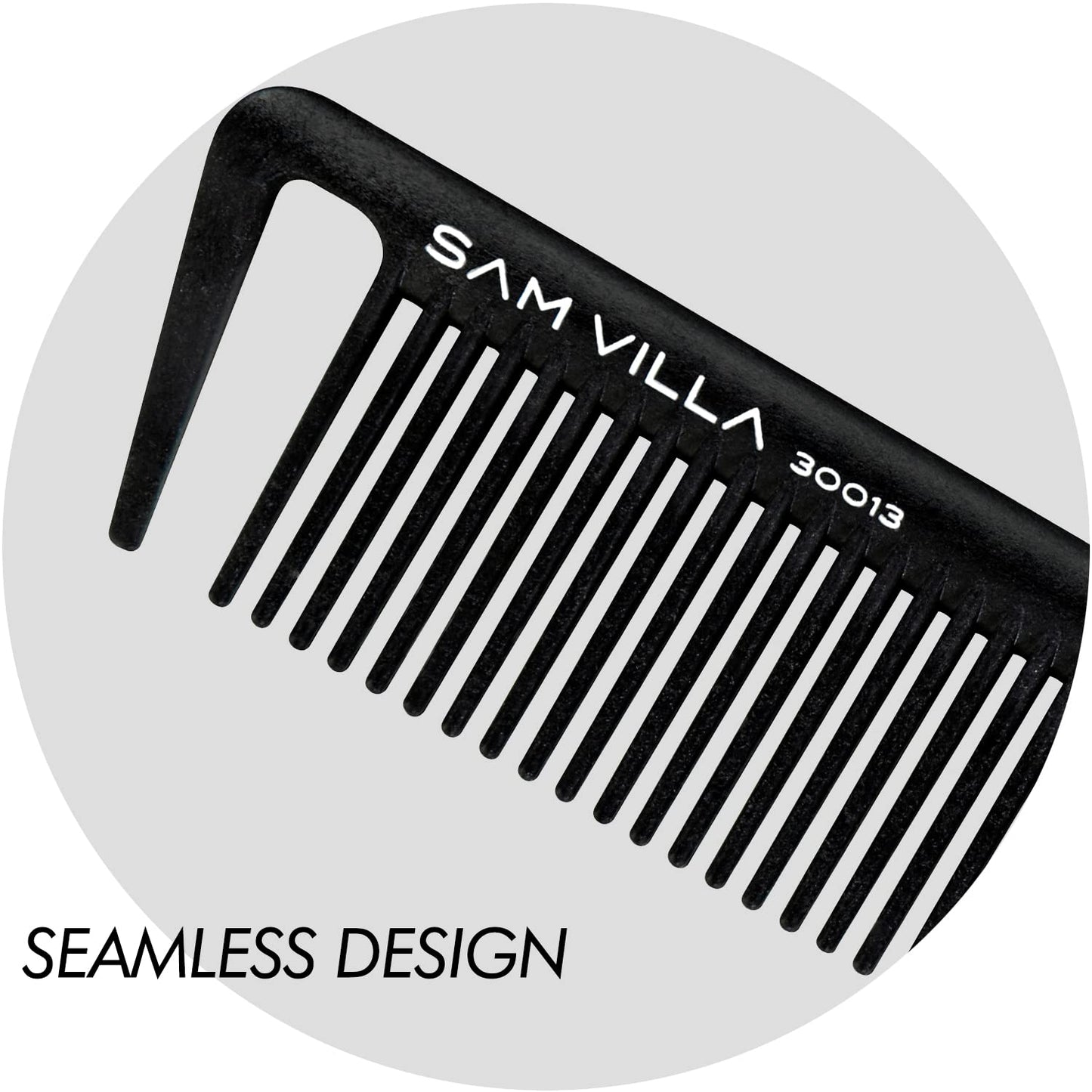 Sam Villa Signature Series Professional 8-Piece Cutting & Hair Parting Comb Set With Case