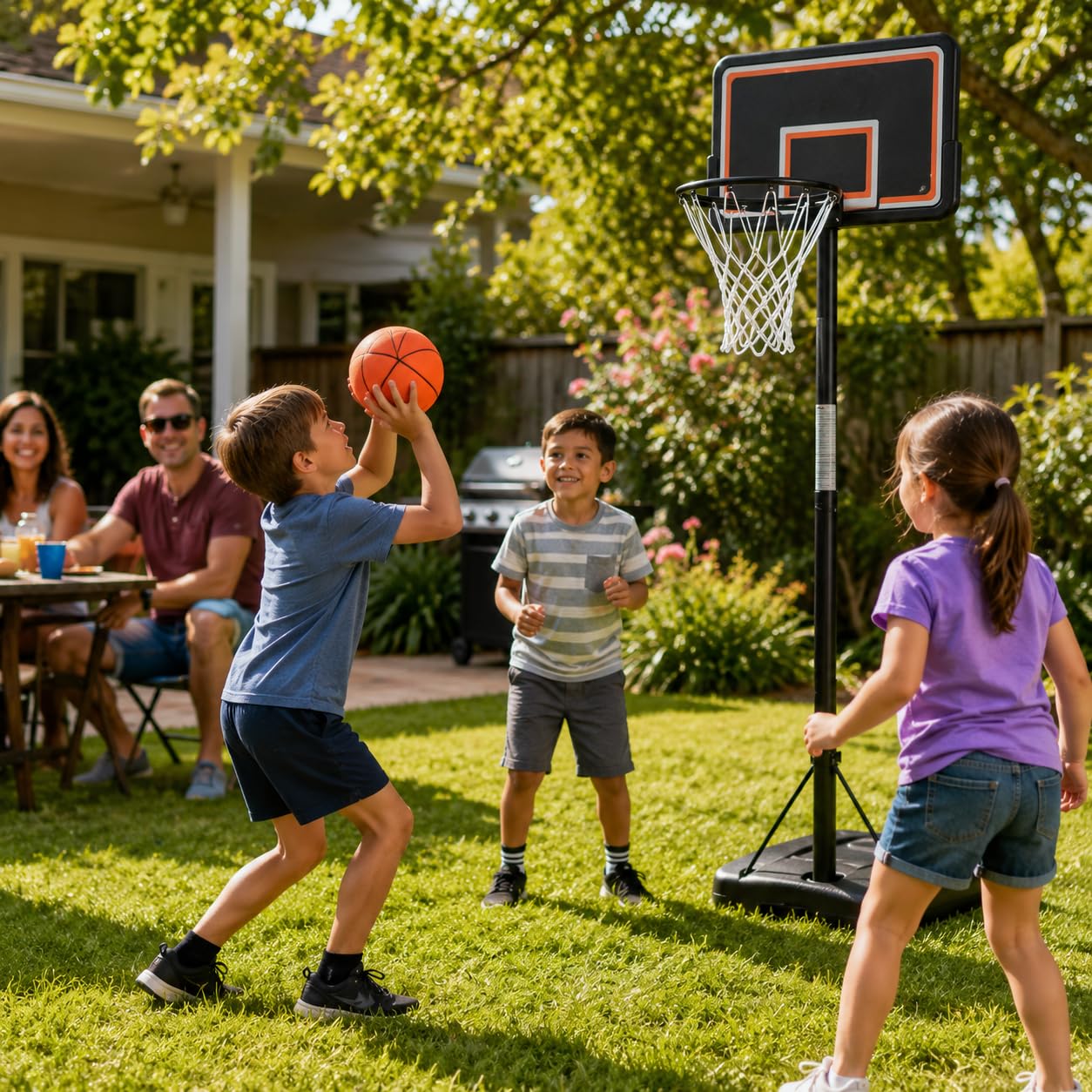 The Dreidel Company 7" Mini Rubber Basketball for Kids – Size 3 Youth Indoor Outdoor Basketball with Easy Grip Pebbled Texture for Mini Hoops, Toddlers and Beginner Ballers (4-Pack)
