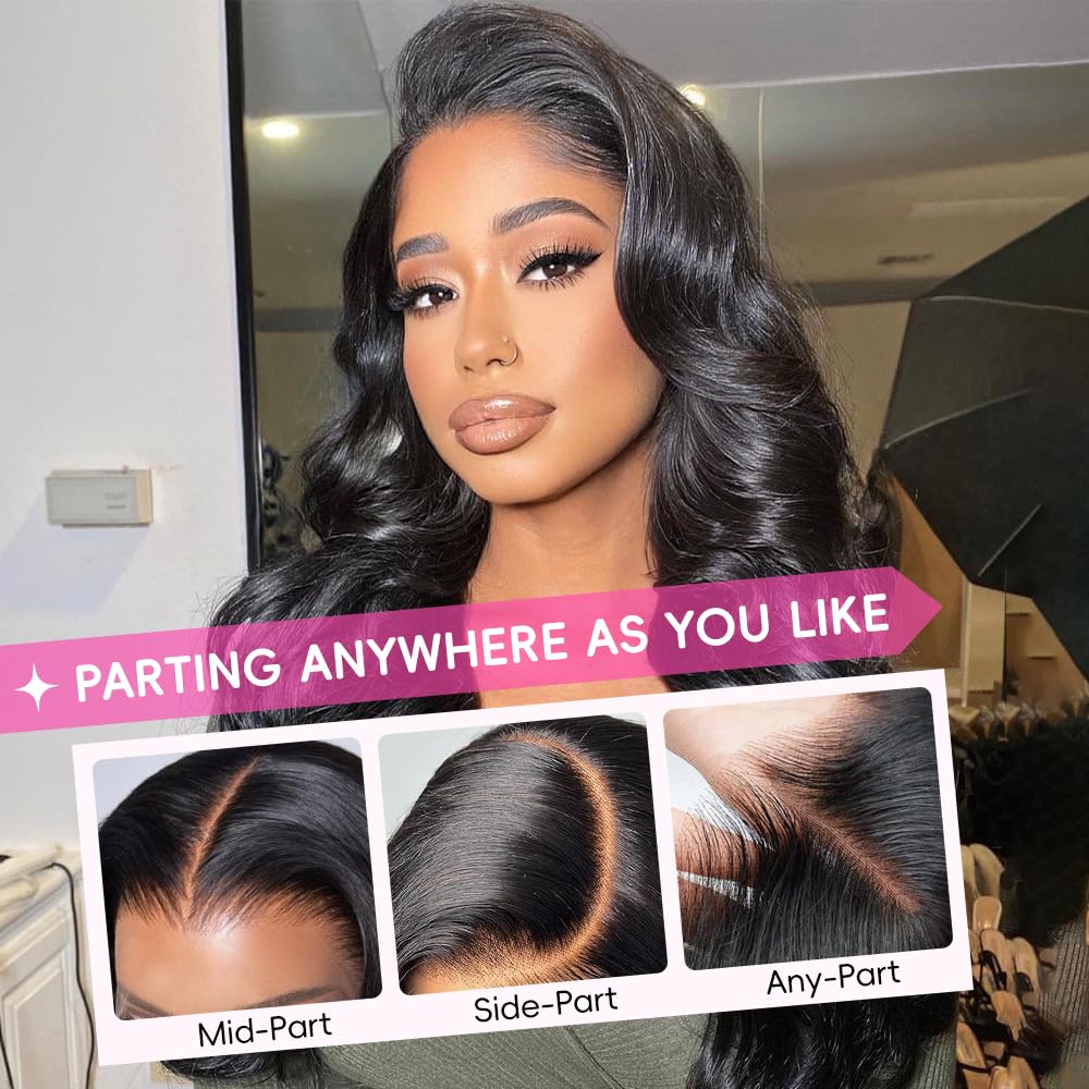 YUNXING 30 Inch 13x6 Body Wave Lace Front Wigs Human Hair Pre Plucked 200% Density HD Lace Frontal Wigs Human Hair For Women 10A Body Wave Glueless Wigs Human Hair With Baby Hair