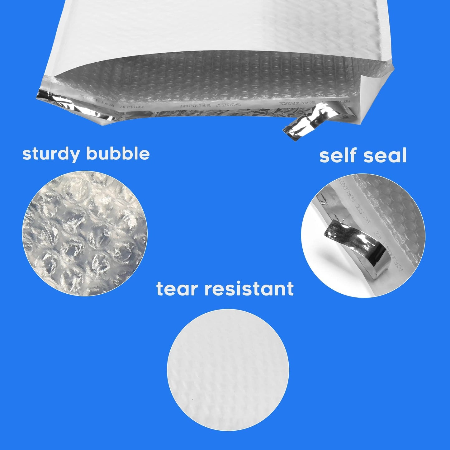 The Boxery 10.5x16" #5 Poly Bubble Mailers 100 Pack, Padded Envelopes, Self Seal, Waterproof Shipping Bags for Shipping & Packaging