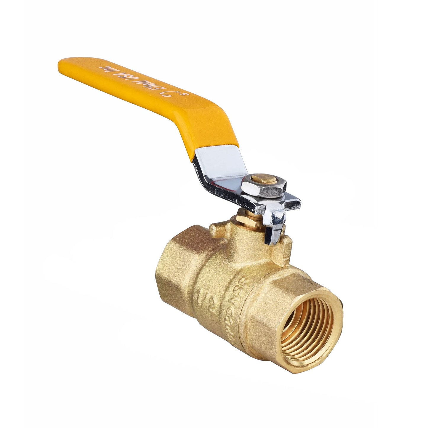 (Pack of 10) EFIELD 3/4-Inch 600 WOG FNPT Heavy Duty Full Port Brass Ball Valve FIP Threaded Yellow Handle