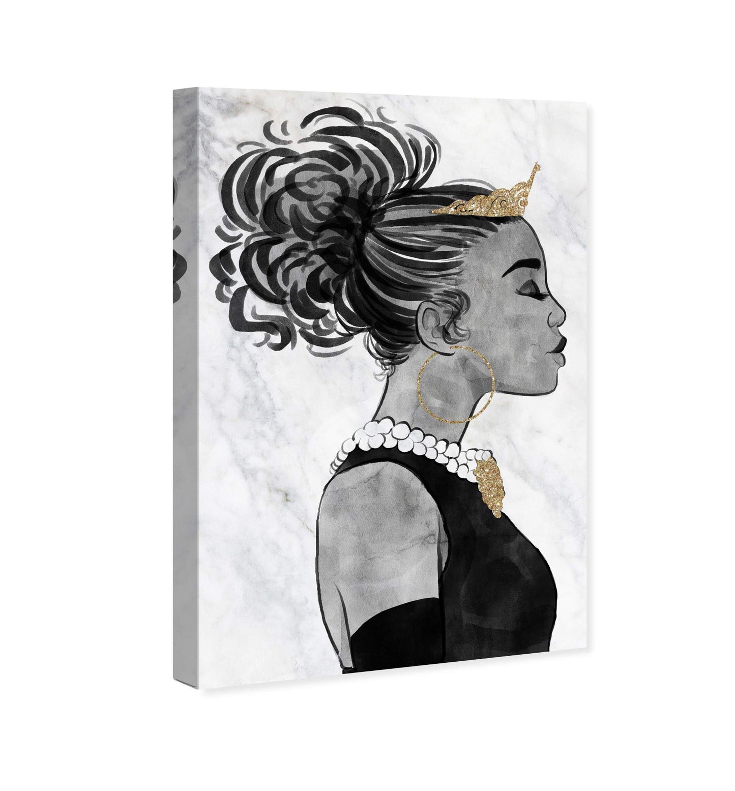 Wynwood Studio Fashion and Glam Wall Art Canvas Prints 'The Classic Look' Portraits Home Décor, 24" x 36", Black, Gold