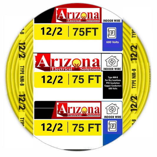 75 FT 12/2 Type NM-B Copper. #12 AWG, 2 Conductors with Ground. Insulated Jacket Yellow
