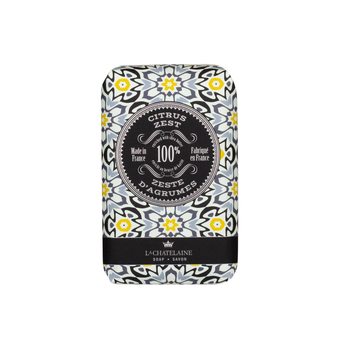 La Chatelaine Luxury Bar Soap Trio Gift Set Tin | Made in France | Natural and Organic | Shea Butter Formula | 3 x 8.8 oz / 250g - Red Mosaic Soap Trio (Deep Blue Sea, Sandalwood, Citrus Zest)