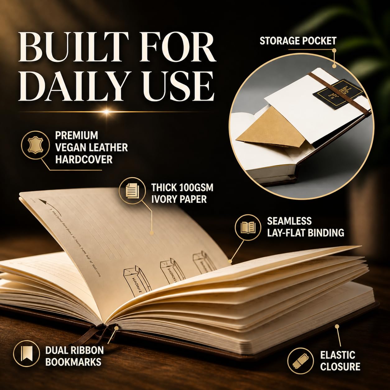 Simply Zen Journal & Pen Set for Men | 13-Week Guided Mindfulness & Self Mastery Journal with Solid Brass Pen | Short Readings, Daily Prompts & Reflection Exercises | A5 Vegan Leather | Gift Box