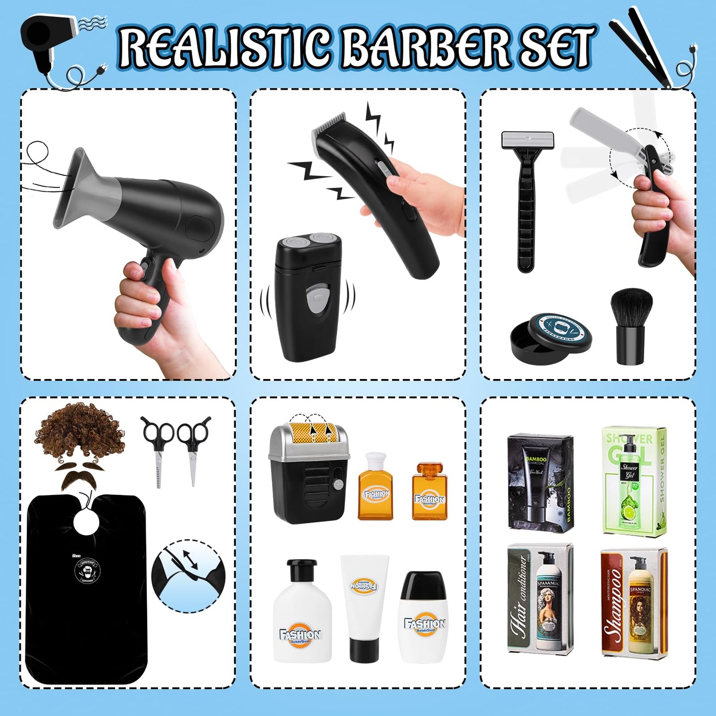 deAO Barber Shop Pretend Play Toy STS-B5. HS6666 Toy