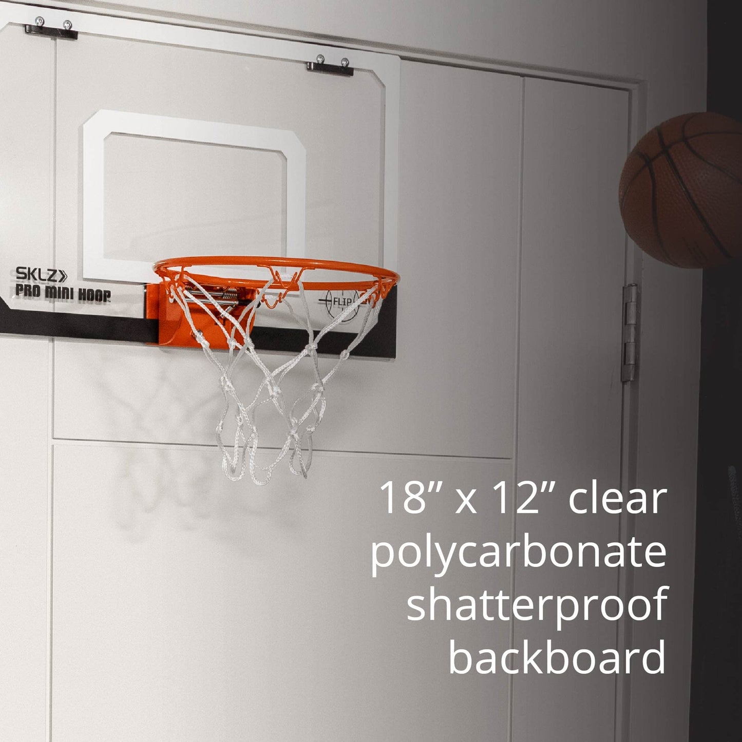 SKLZ Pro Mini Hoop Flip Over-The-Door Basketball Hoop with Flip-up Rim
