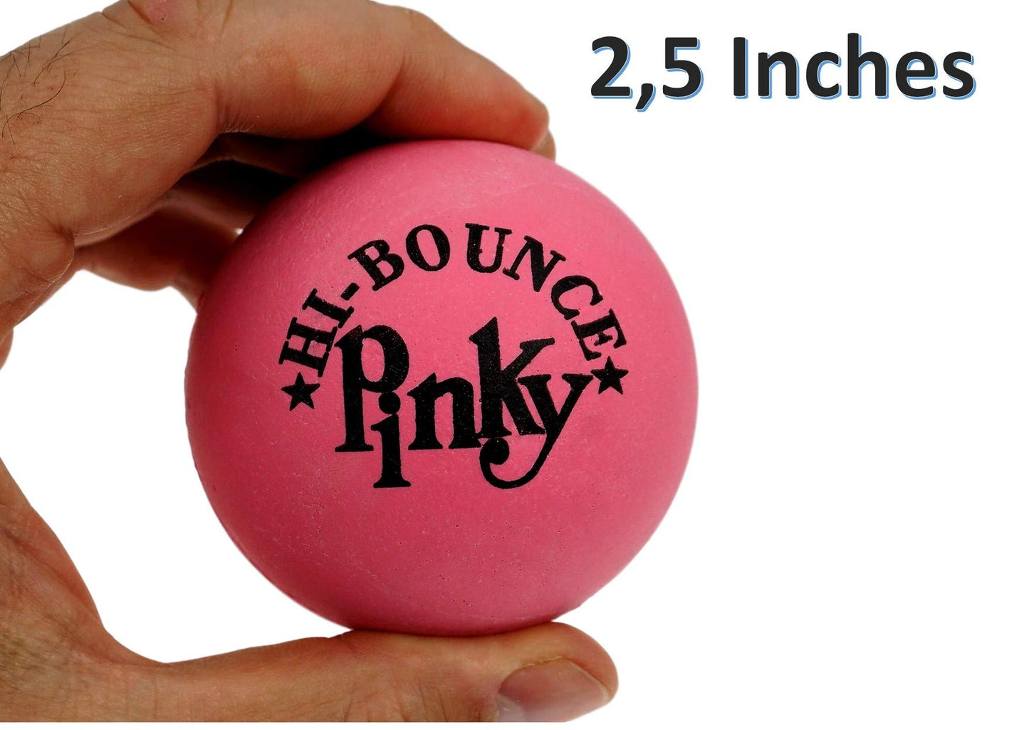 Pinky Ball The Original Bouncy Balls (24 Pack Bulk in Display Box) Hi Bounce Rubber Pink Ball for Kids and Adults. Massage Ball and Party Games Gift Supply by JA-RU. 976-24-PE